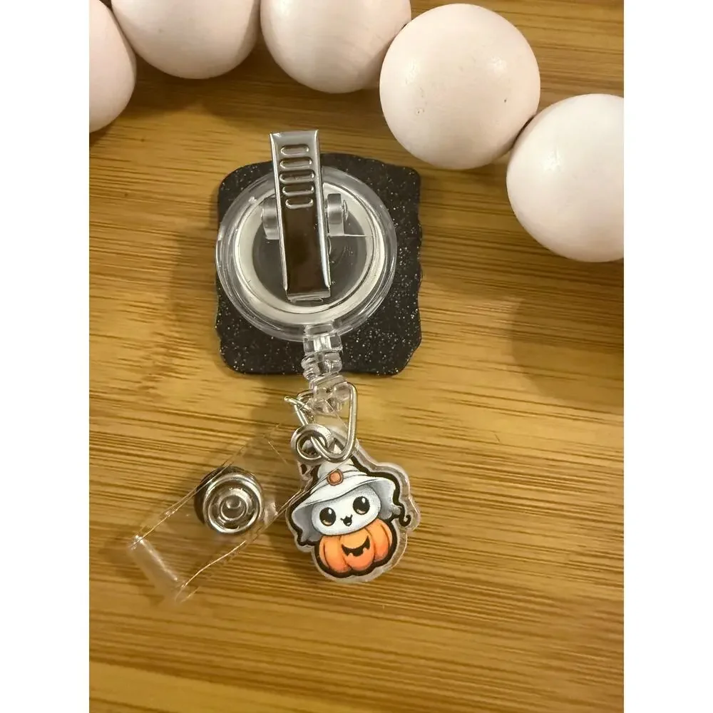 Halloween Medical Badge Reel Let Me Draw Your Blood Ghost Nurse Retractable ID